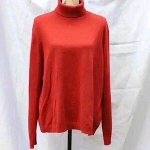 Orvis Charles F. Orvis Size XL wool/cashmere rust colored long sleeve turtle nec